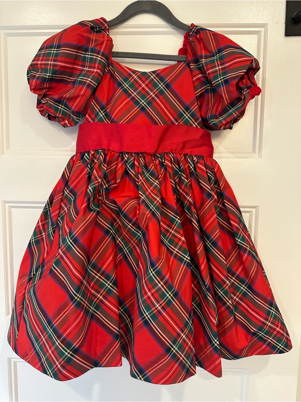 Janie and Jack Girls Tartan Puff Sleeve Dress